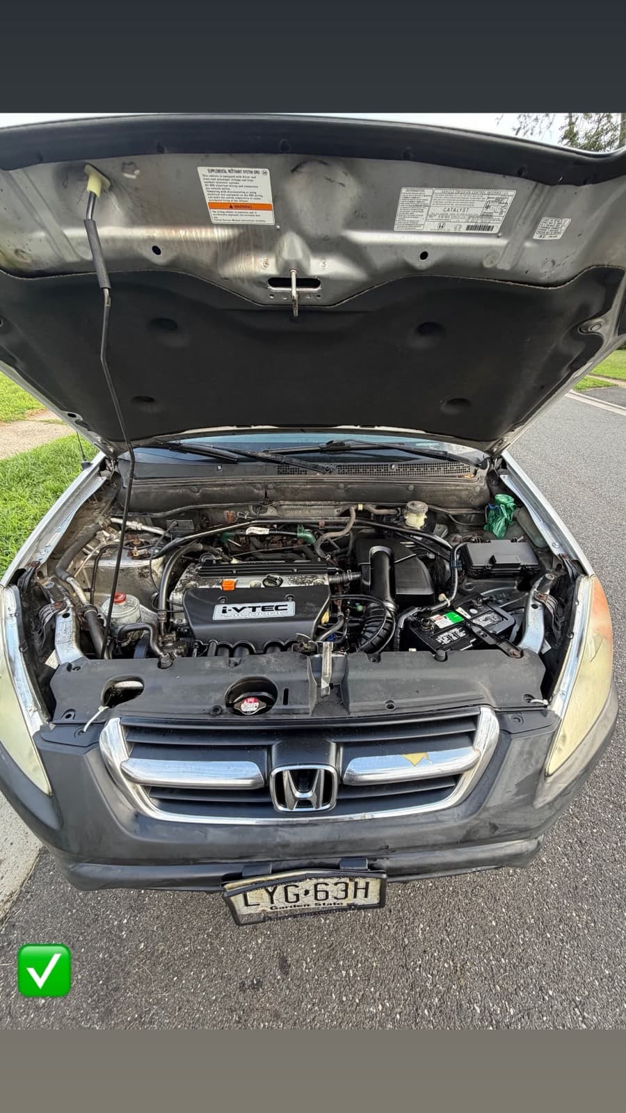Clean Honda engine bay after leak repair