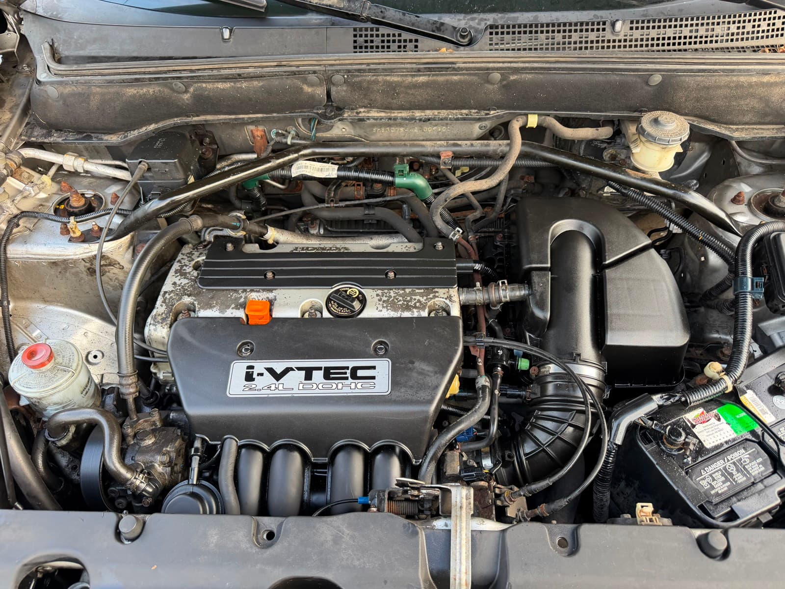 Honda i-VTEC 2.4L engine bay after service